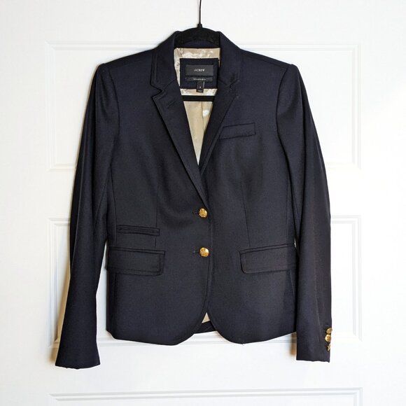 🎉Host Pick🎉 J. CREW Schoolboy Navy Wool Blazer SZ 2 - Picture 2 of 15